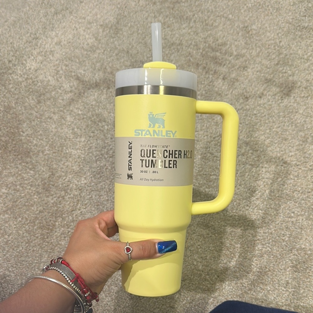 Stanley Yellow Insulated Water Bottle with Straw